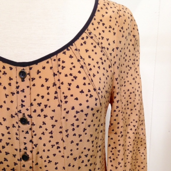 SOLD Anthropologie Odille Casino Nights Silk Top - Picture 2 of 8